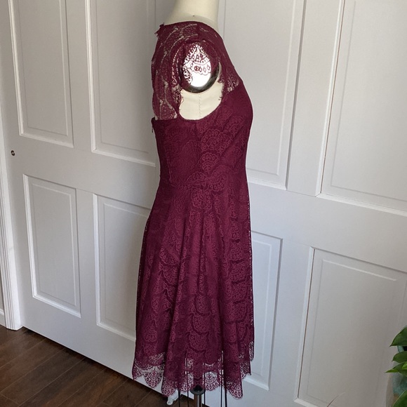 Kensie - Lace Cocktail Dress - Wine - 6 - Picture 8 of 10